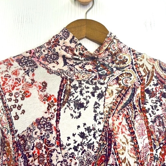 Free People - All Dolled Up Paisley Long Sleeve Mini Dress Size Medium - Picture 9 of 14